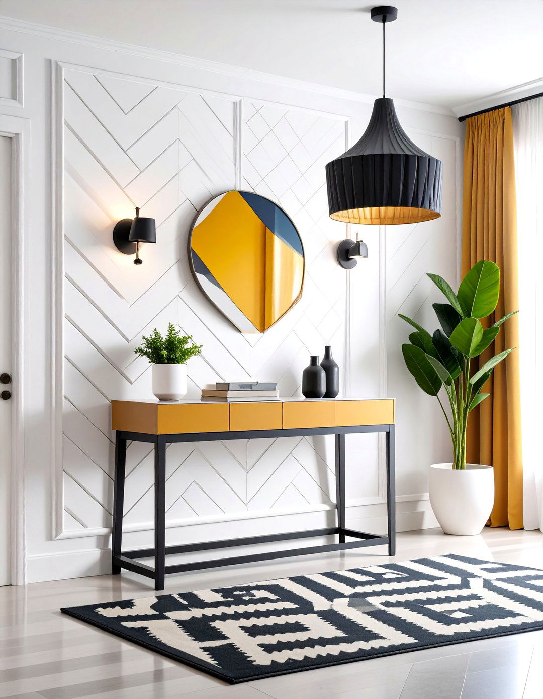 Chevron Pattern Shiplap Statement Wall - 25 Shiplap Wall Entryway Ideas
