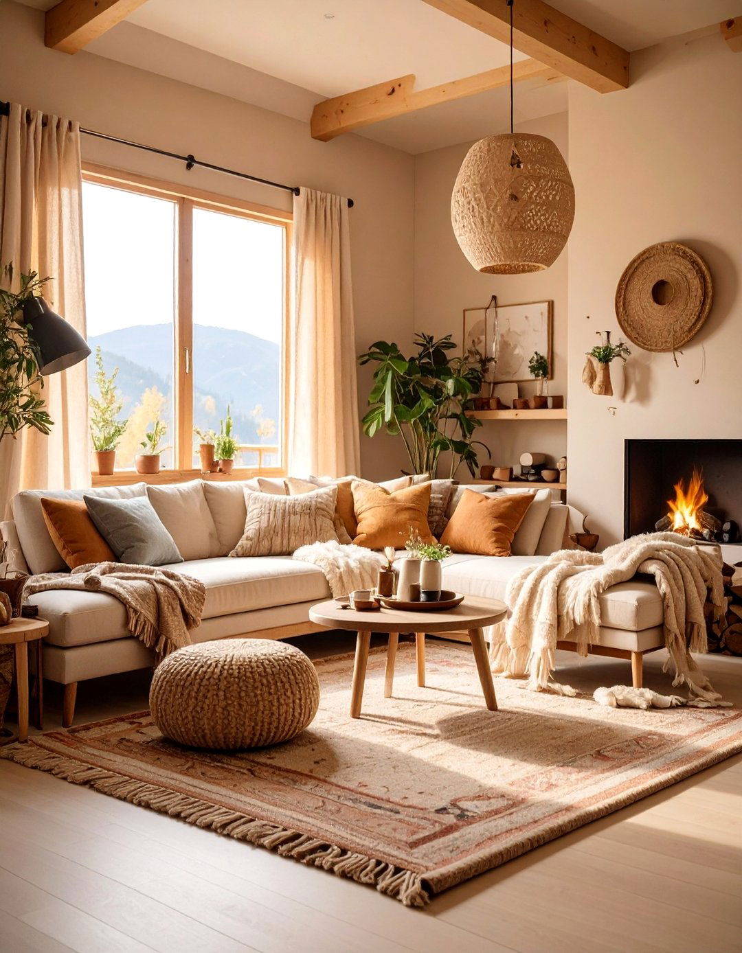 Chic Cabin with Neutral Color Palette and Refined Accessories - 25 One Room Cabin Interior Design Ideas
