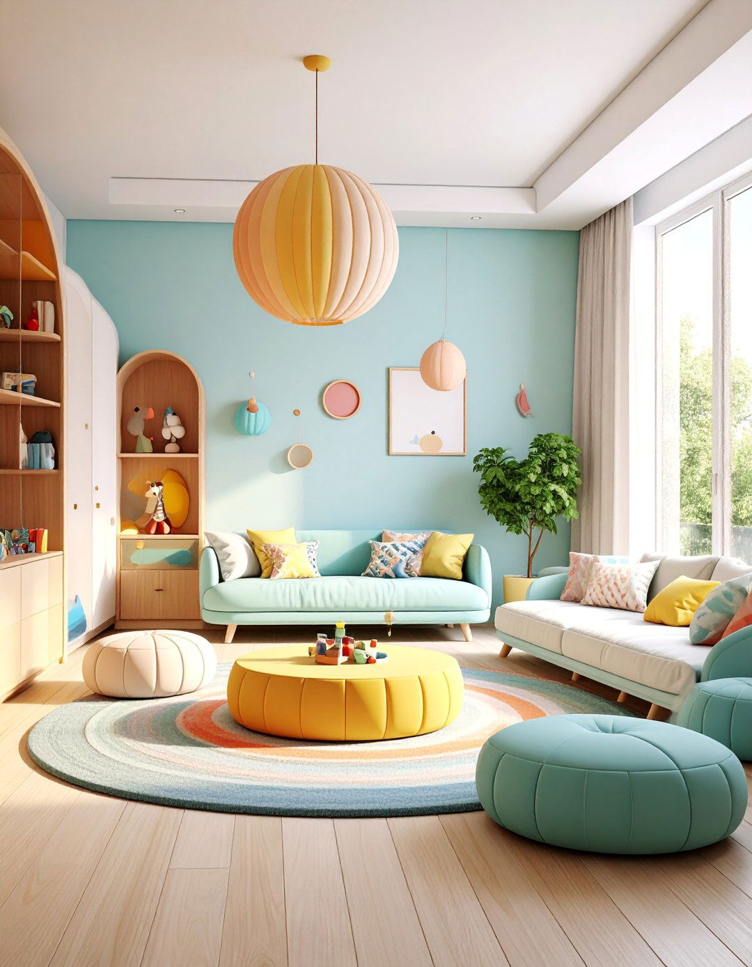Children and Creativity Living Room with Playful Elements - 25 Feng Shui Living Room Ideas