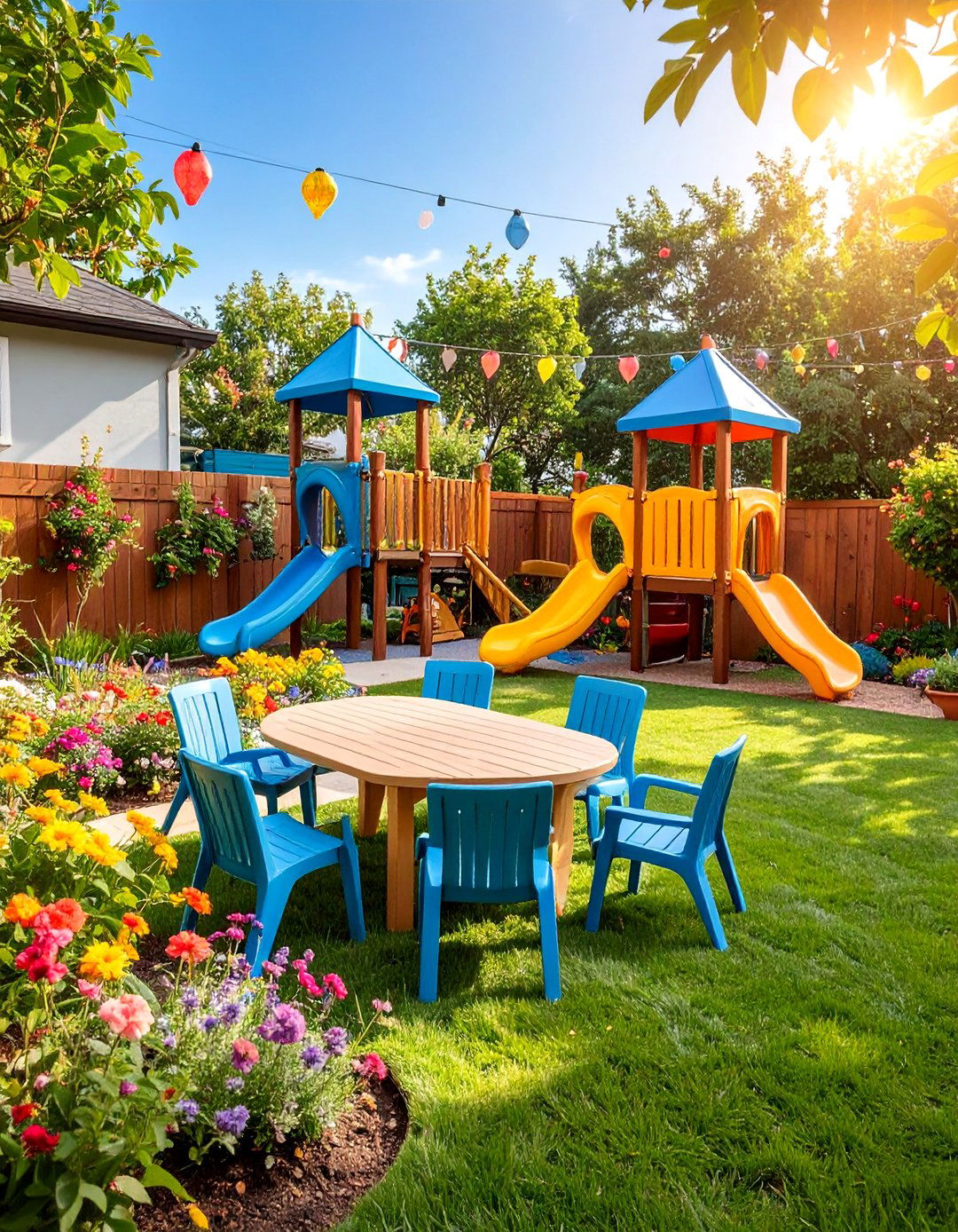 Childrens Adventure Garden with Educational Elements - 25 L Shaped Backyard Ideas