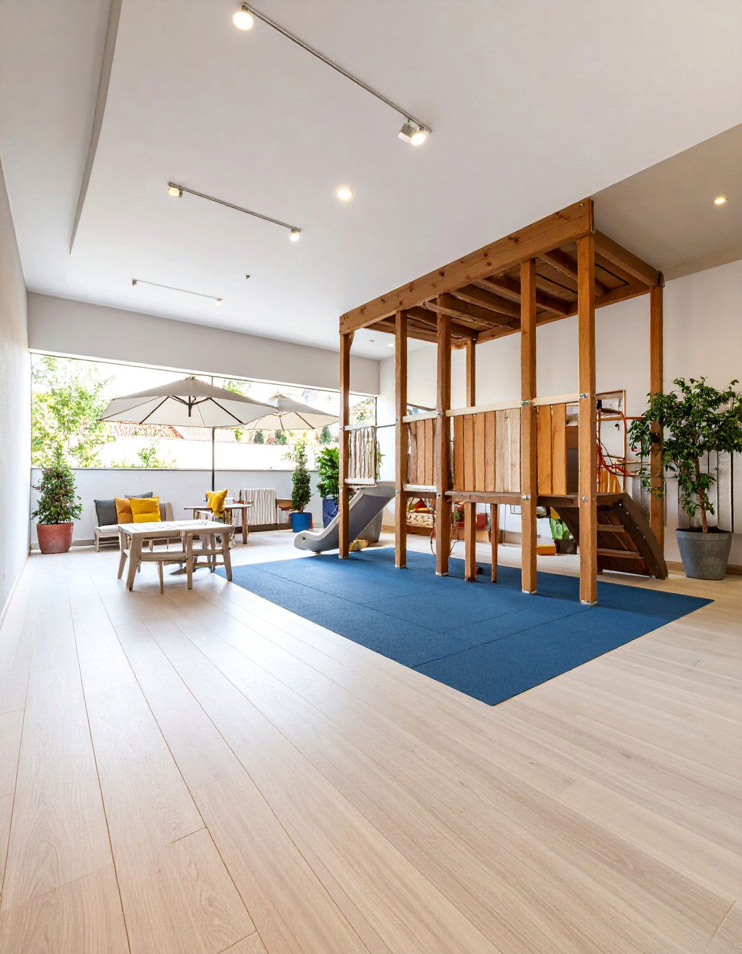 Childrens Play Area with Safety Features - 25 Balcony Over Garage Ideas