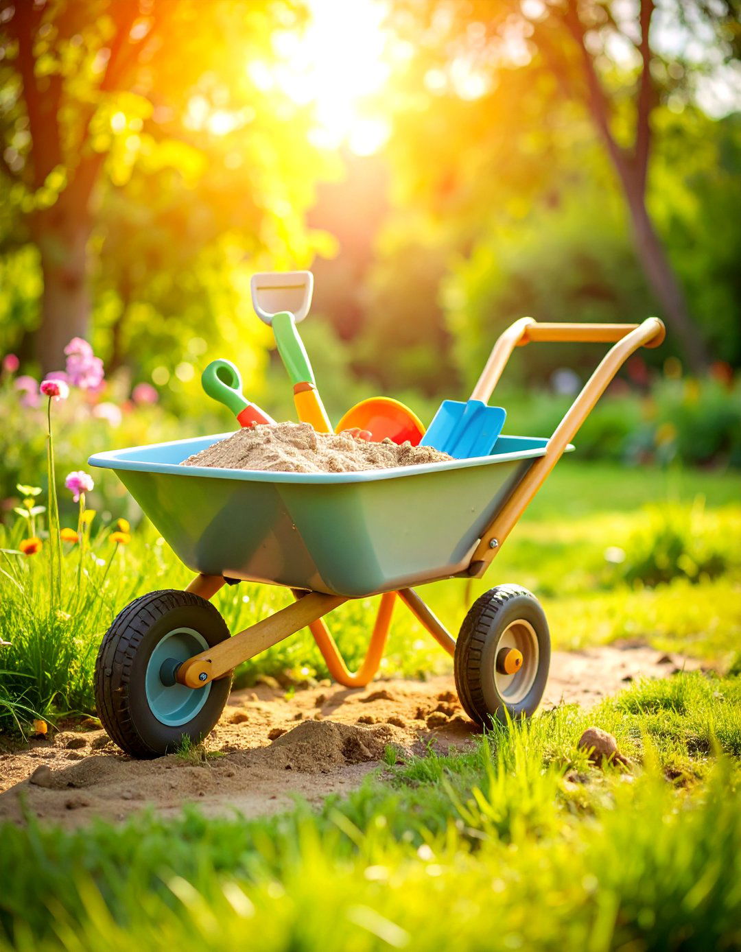 Childrens Sand and Play Station - 25 Old Wheelbarrow Ideas