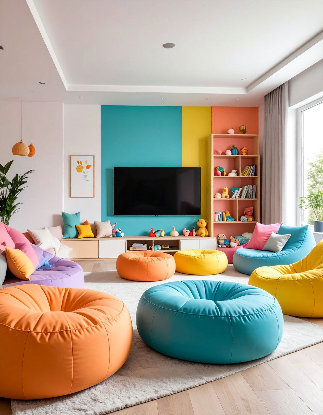 Childrens TV Room with Safe and Fun Design Elements - 25 Tv Room Ideas