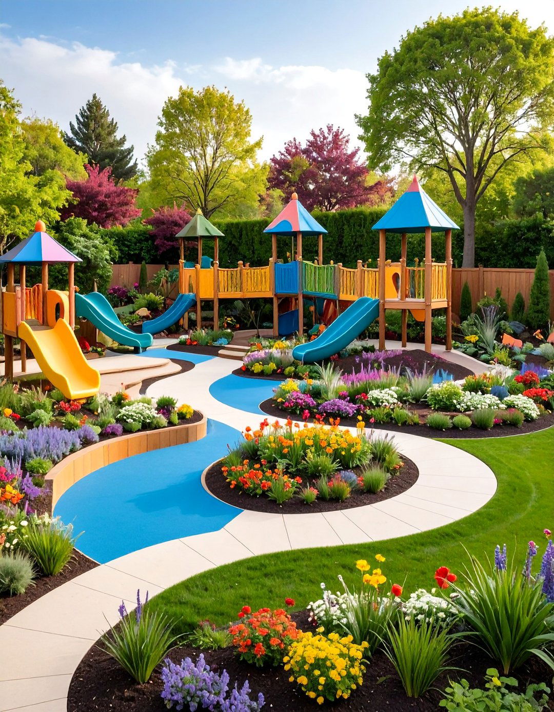 Childrens Terraced Adventure Garden with Play Elements - 25 Terraced Garden Ideas