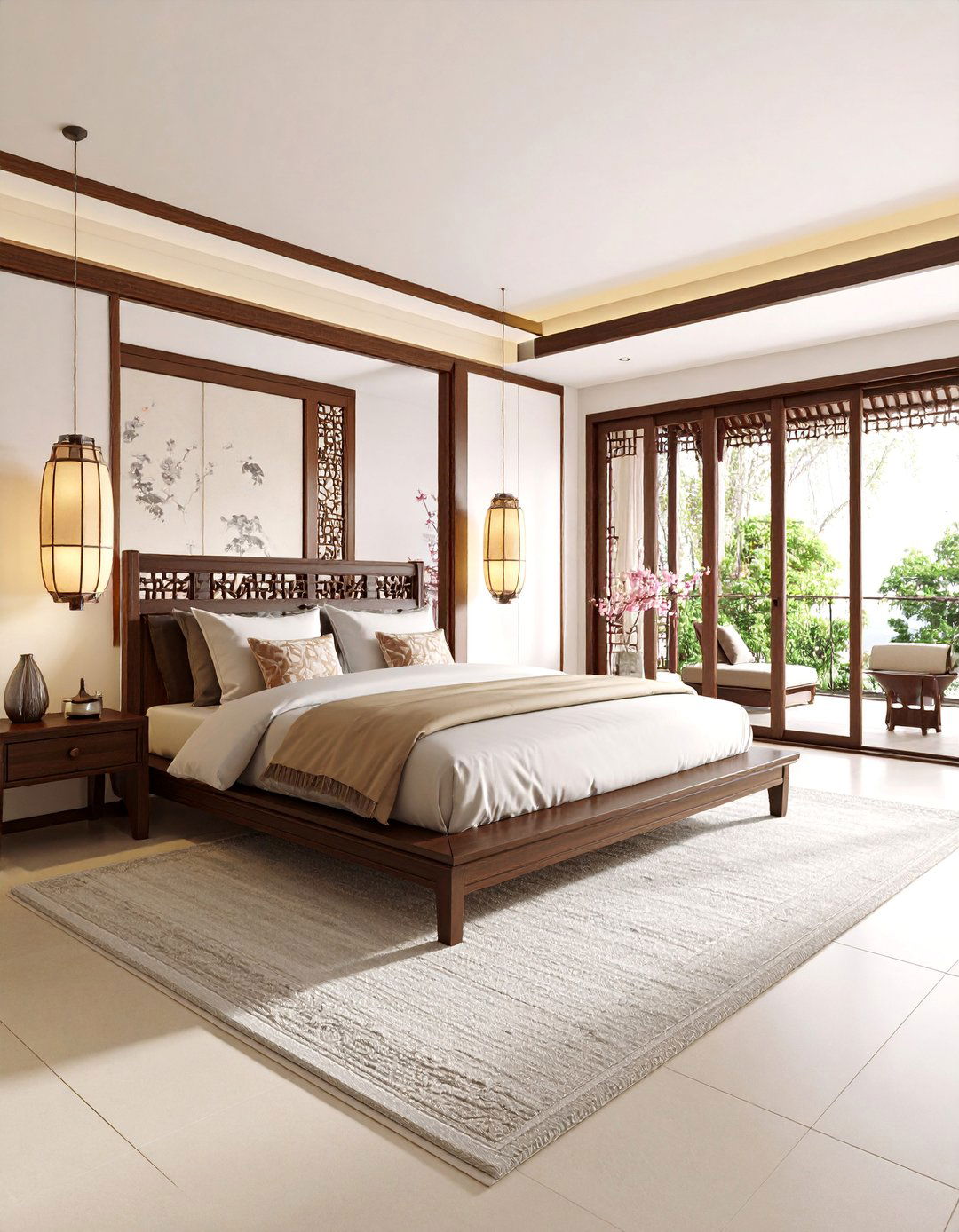 Chinese Contemporary Bedroom with Traditional Accents - 25 Asian Bedroom Ideas