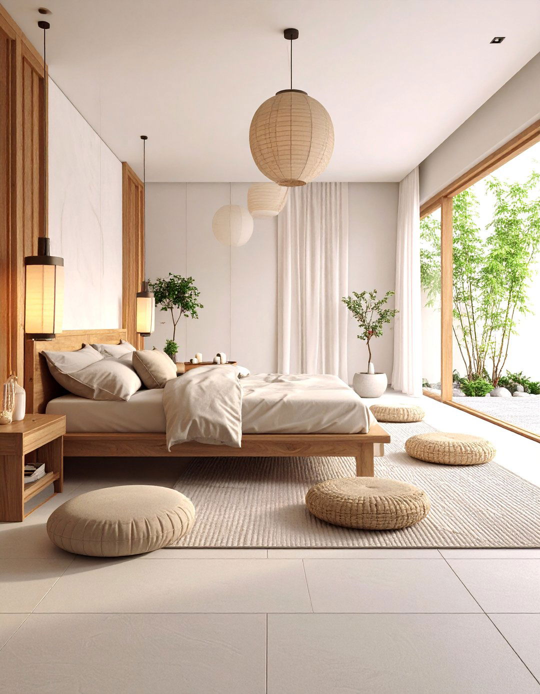 Chinese Feng Shui Bedroom with Balanced Elements - 25 Asian Bedroom Ideas