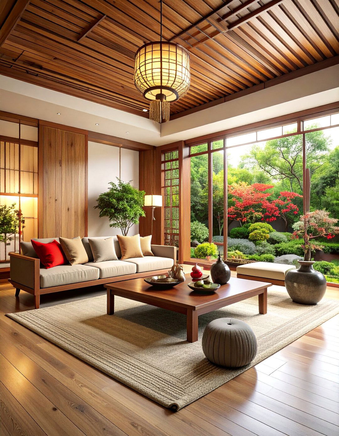 Chinese Feng Shui Living Room with Five Elements Balance - 25 Asian Living Room Ideas