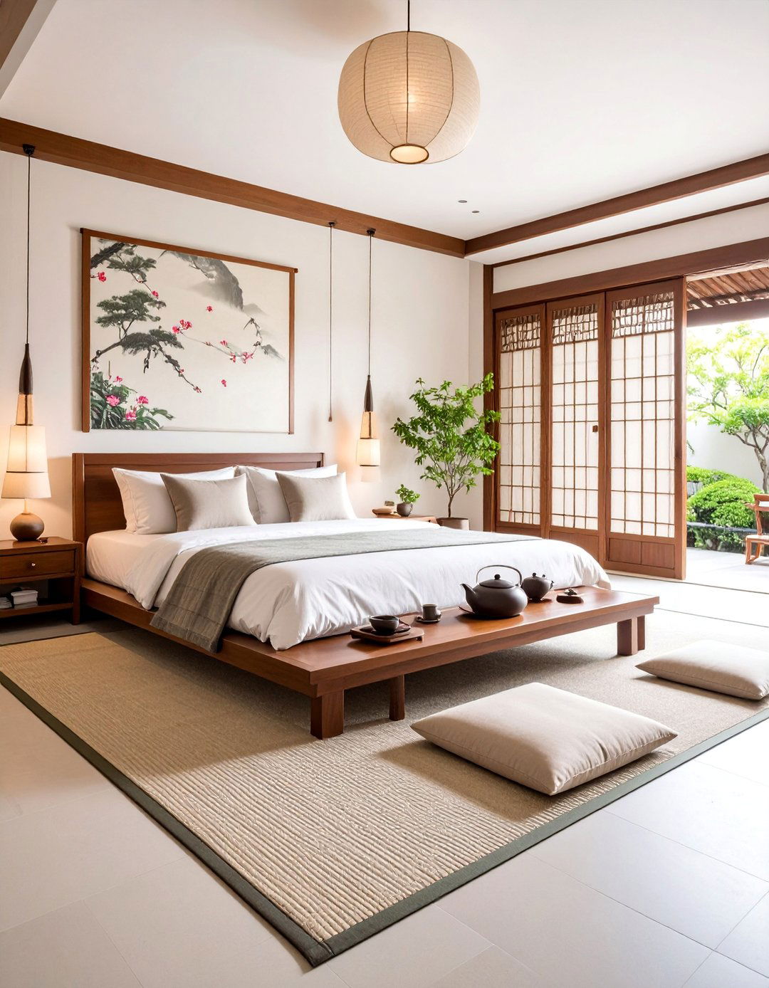 Chinese Tea House Bedroom with Ceremonial Elements - 25 Asian Bedroom Ideas