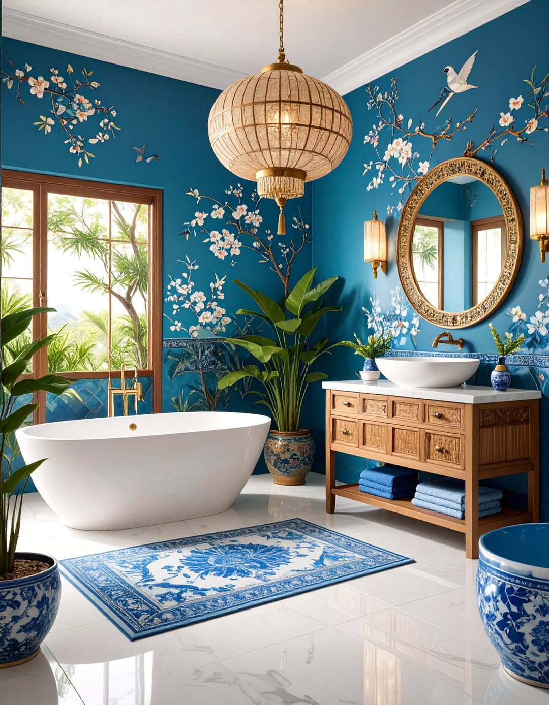 Chinoiserie Maximalist Bathroom - 25 Maximalist Bathroom Design Ideas