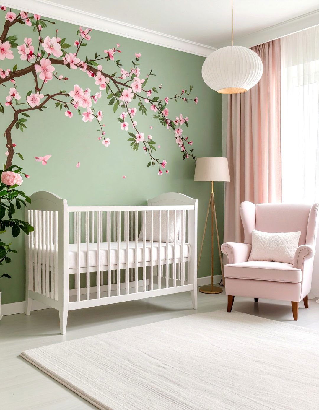 Chinoiserie Pink and Green Nursery - 25 Pink and Green Nursery Ideas