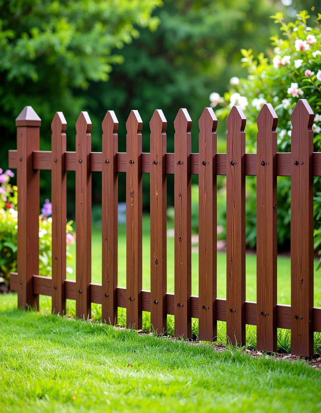 Chocolate Brown Fence with Rich Warmth - 25 Garden Fence Colour Ideas