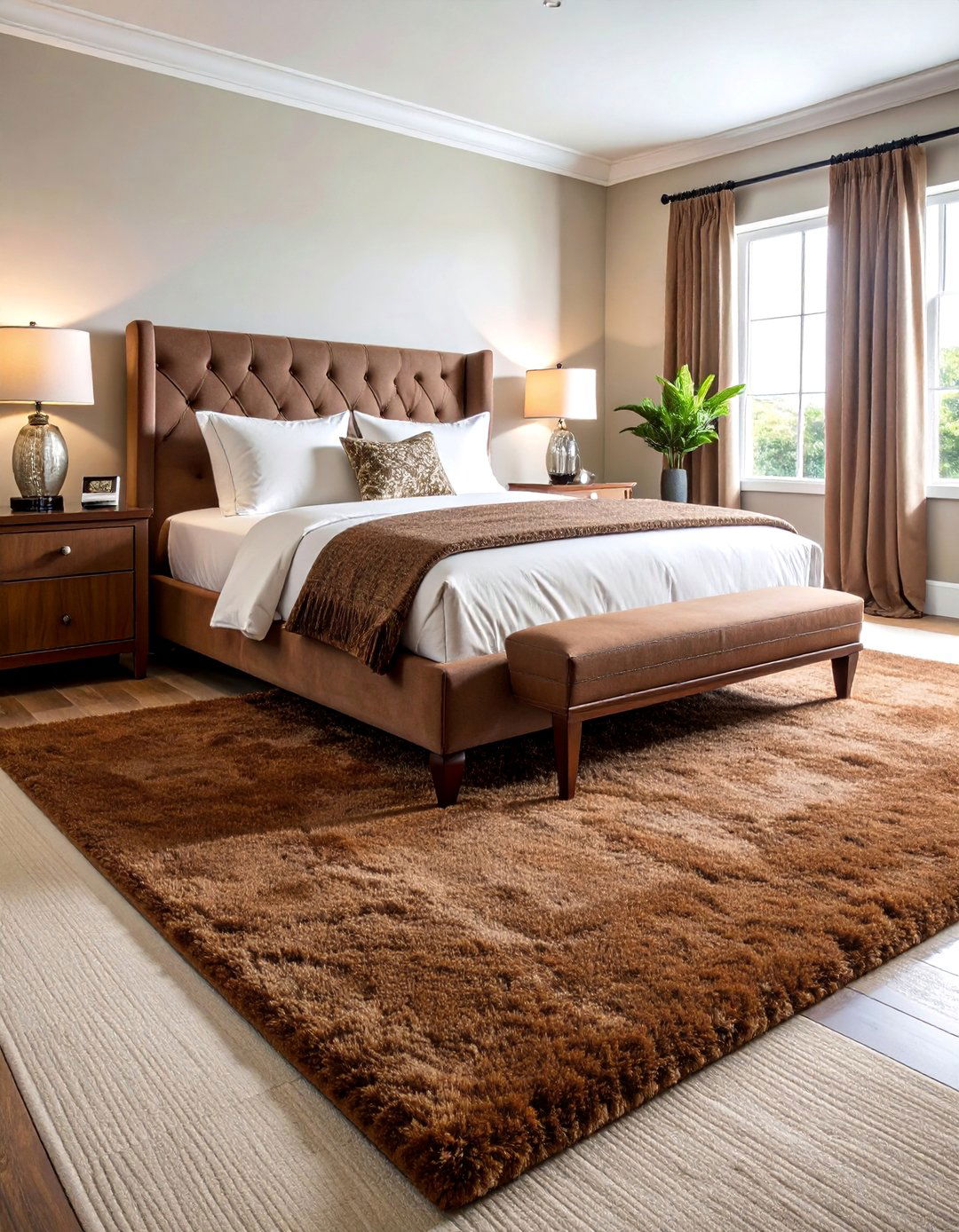 Chocolate Brown Luxury Plush Carpet - 25 Bedroom Carpet Ideas