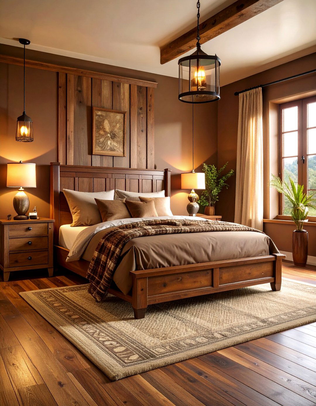 Chocolate Brown Rustic - 25 Dark Bedroom Ideas