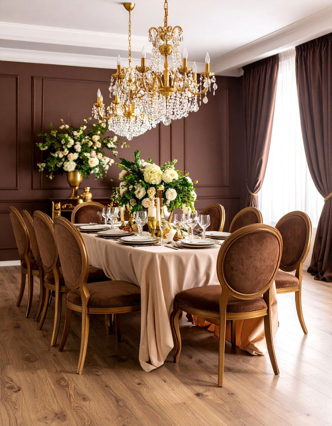Chocolate Brown and Gold Dining Room - 25 Warm Color Palettes for Every Room in the House