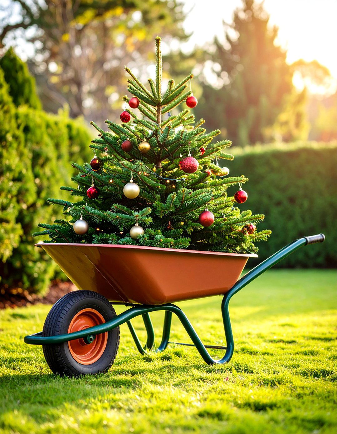 Christmas Tree Stand Display - 25 Old Wheelbarrow Ideas