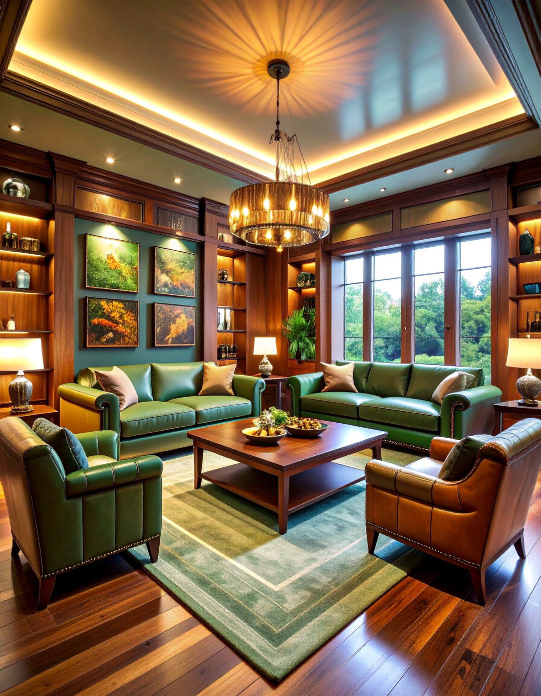 Cigar Lounge Living Room with Humidor Storage - 25 Man Cave Living Room Ideas