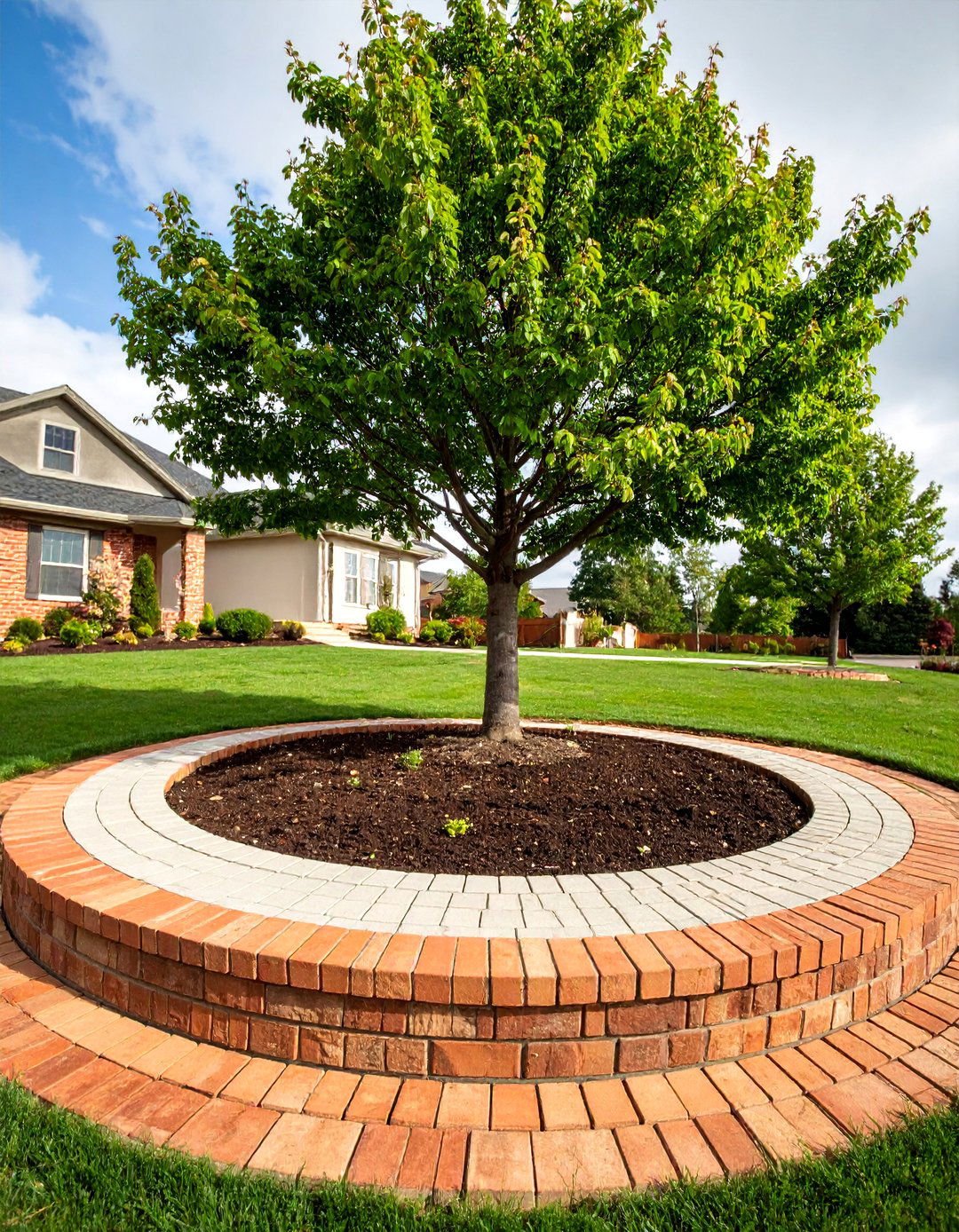 Circular Brick Tree Ring Edging - 25 Brick Edging Ideas