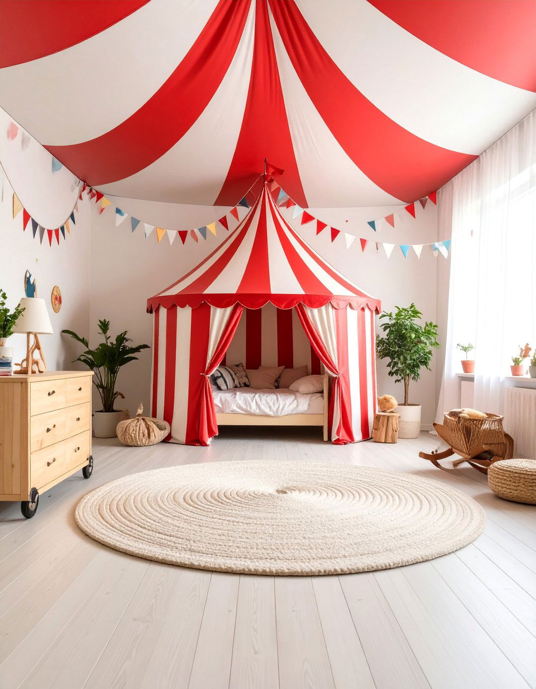Circus Big Top with Playful Entertainment Elements - 25 Toddler Room Ideas