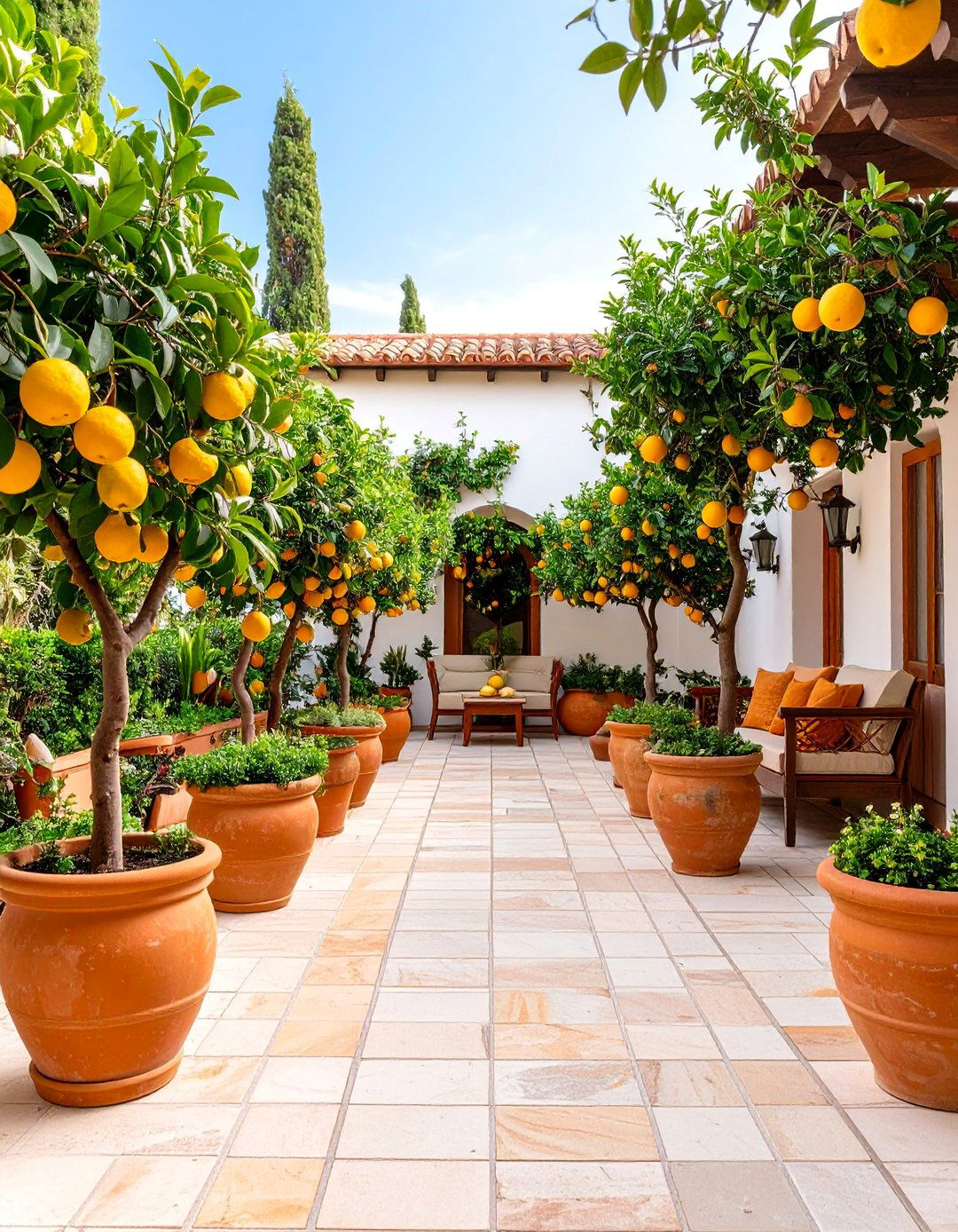 Citrus Grove Patio Design - 25 Mediterranean Garden Ideas