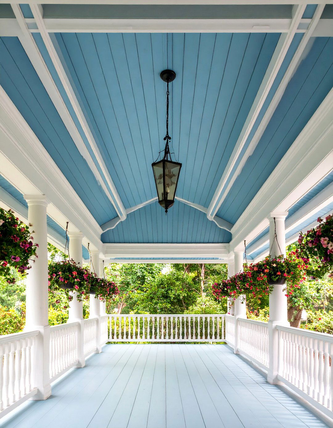 Classic Beadboard with Haint Blue Paint - 25 Porch Ceiling Ideas