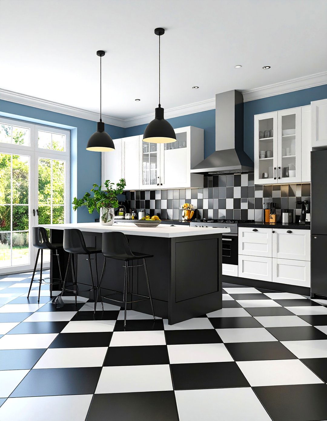 Classic Black and White Checkerboard Kitchen Tiles - 25 Kitchen Floor Tile Ideas