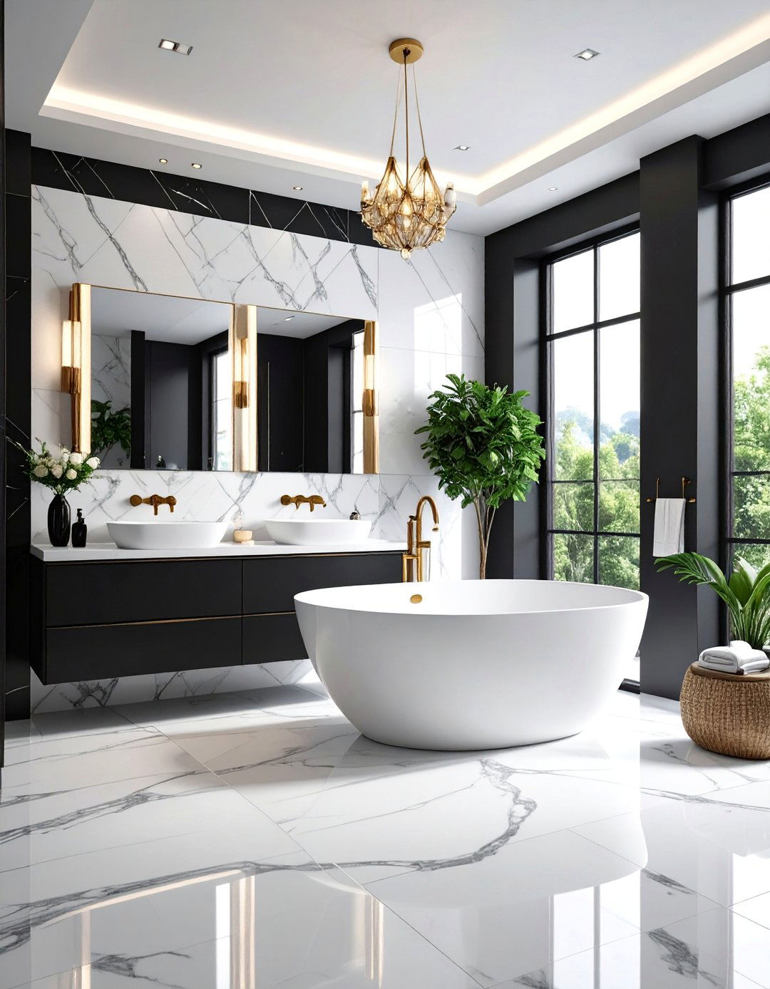 Classic Black and White Contemporary - 25 Ensuite Bathroom Ideas