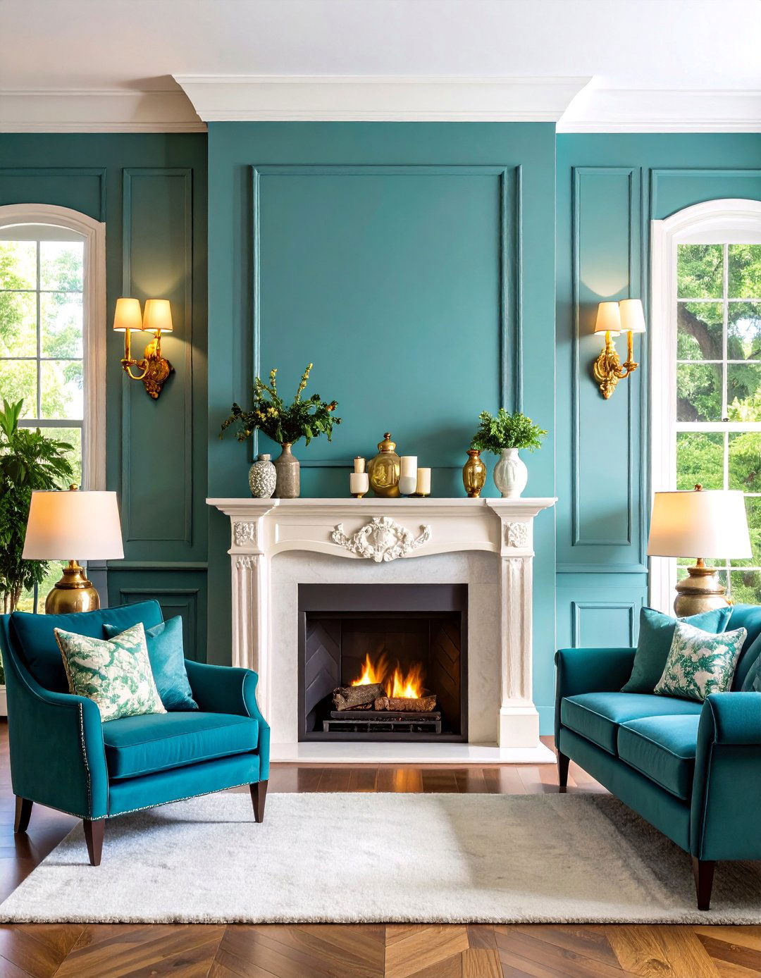 Classic Brass Wall Sconces with Warm Ambiance - 25 Fireplace Mantel Lighting Ideas