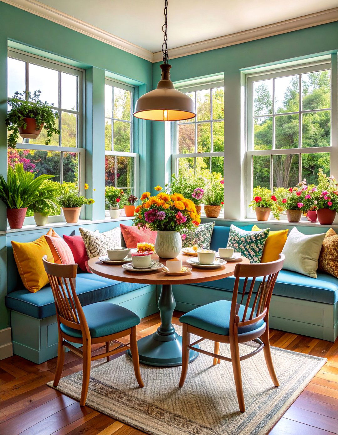 Classic Breakfast Nook with Banquette Seating - 25 Nancy Meyers Interior Design Ideas