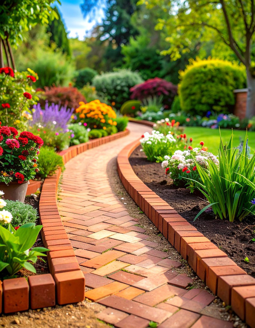 Classic Brick Garden Edging - 25 Garden Edging Ideas