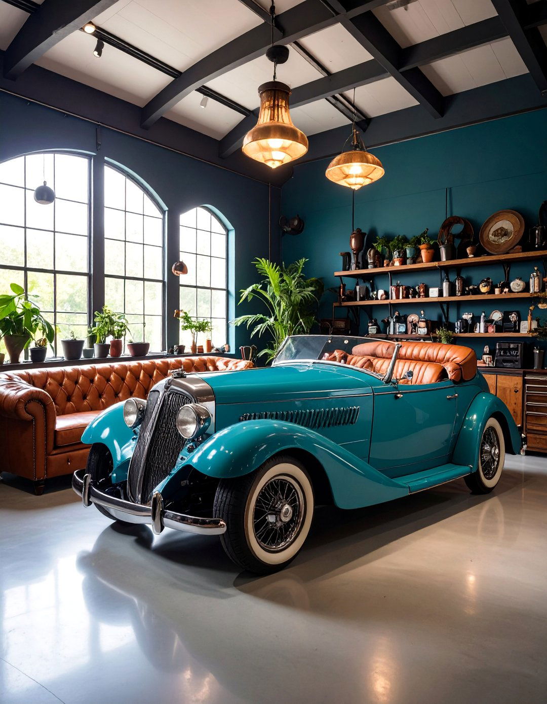Classic Car Themed Garage Man Cave - 25 Man Cave Ideas