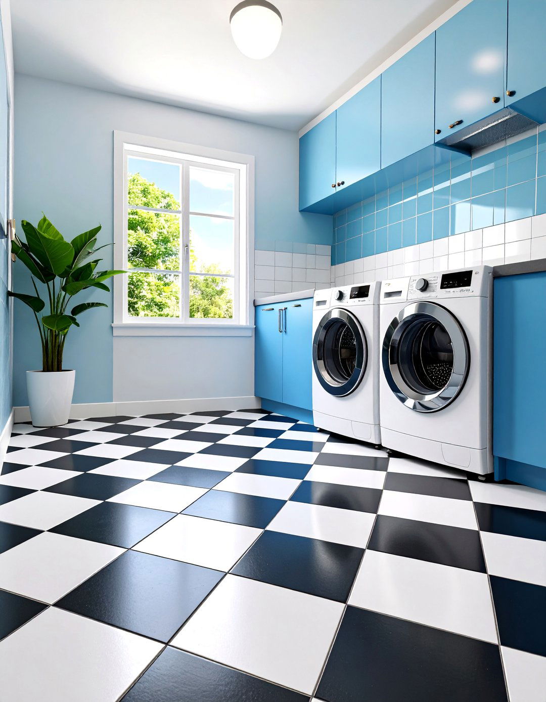 Classic Checkered Floor Pattern - 25 Laundry Room Tile Ideas