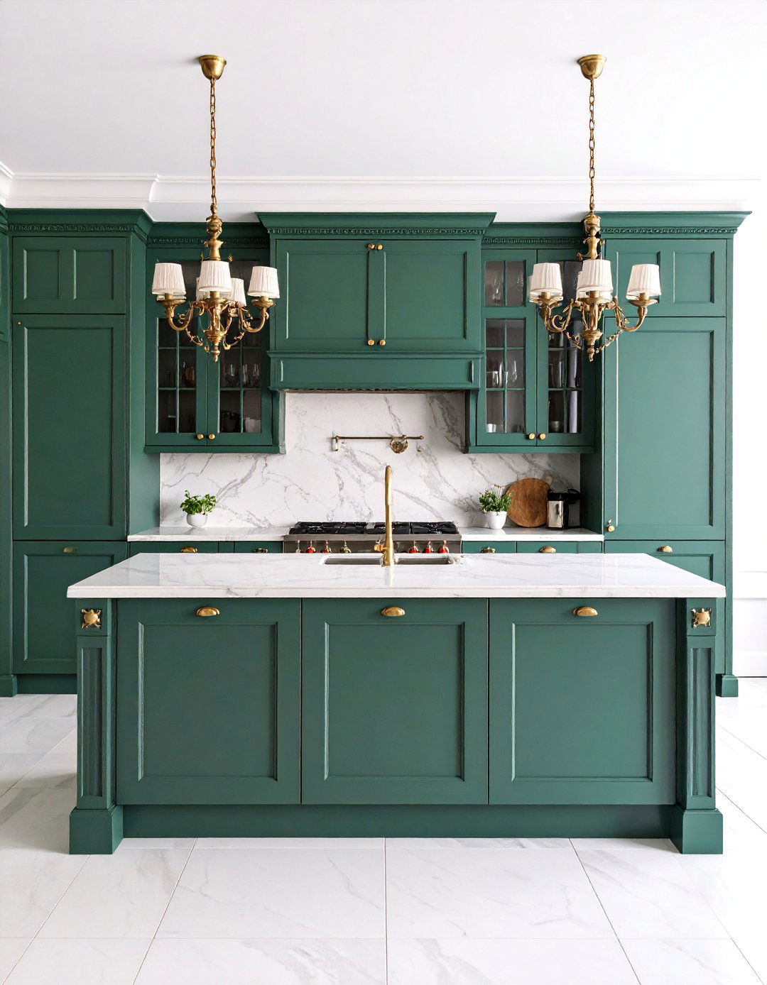 Classic Dark Green Victorian Kitchen with Butlers Pantry - 25 Victorian Kitchen Ideas