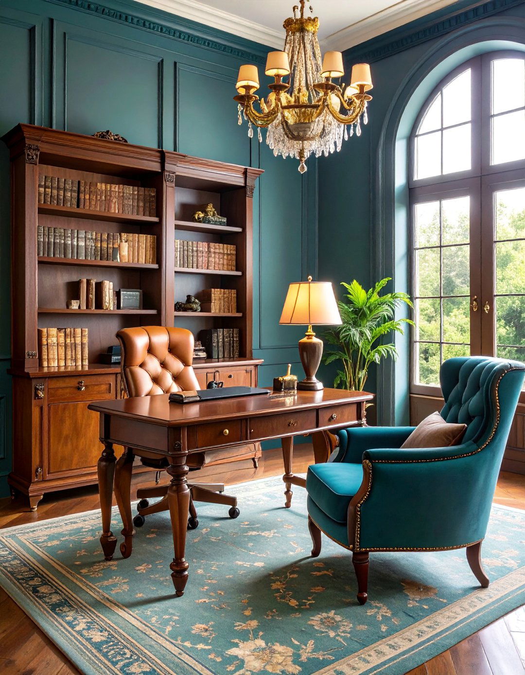 Classic English Gentlemans Office - 25 Man Cave Office Ideas