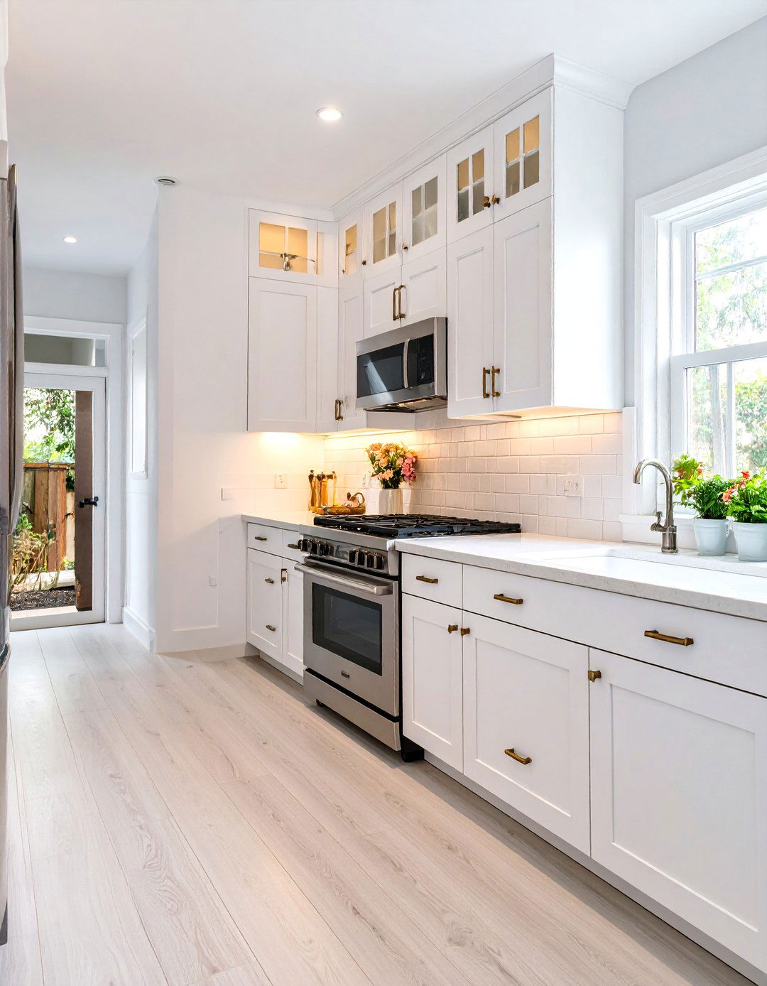 Classic Galley Kitchen with White Cabinets - 25 Kitchen Layout Ideas