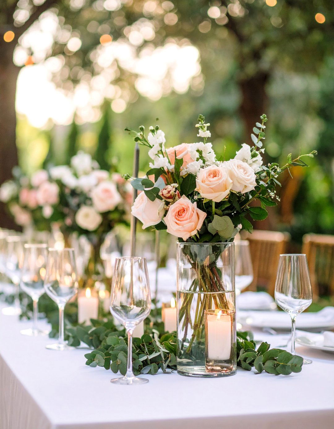 Classic Garden Rose Romance - 25 Bud Vase Wedding Centerpiece Ideas