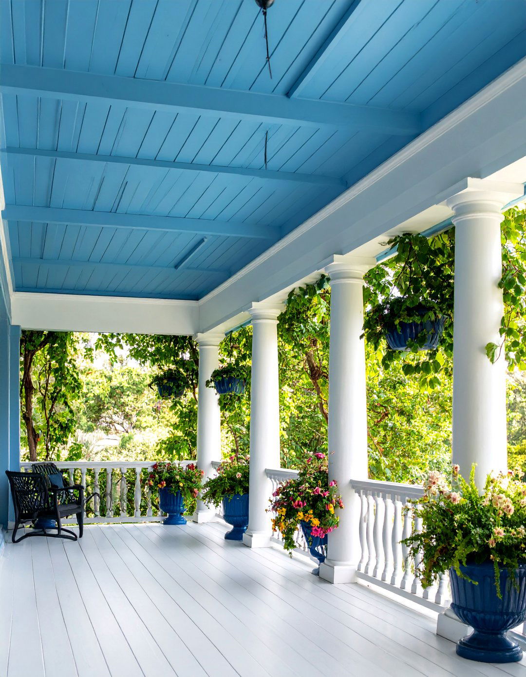 Classic Haint Blue Beadboard Ceiling - 25 patio ceiling ideas