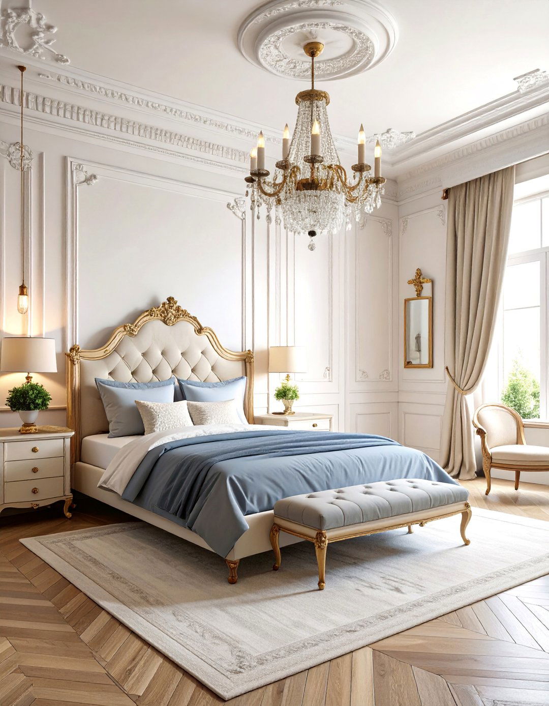 Classic Haussmannian Apartment Bedroom - 25 Paris-themed Bedroom Ideas