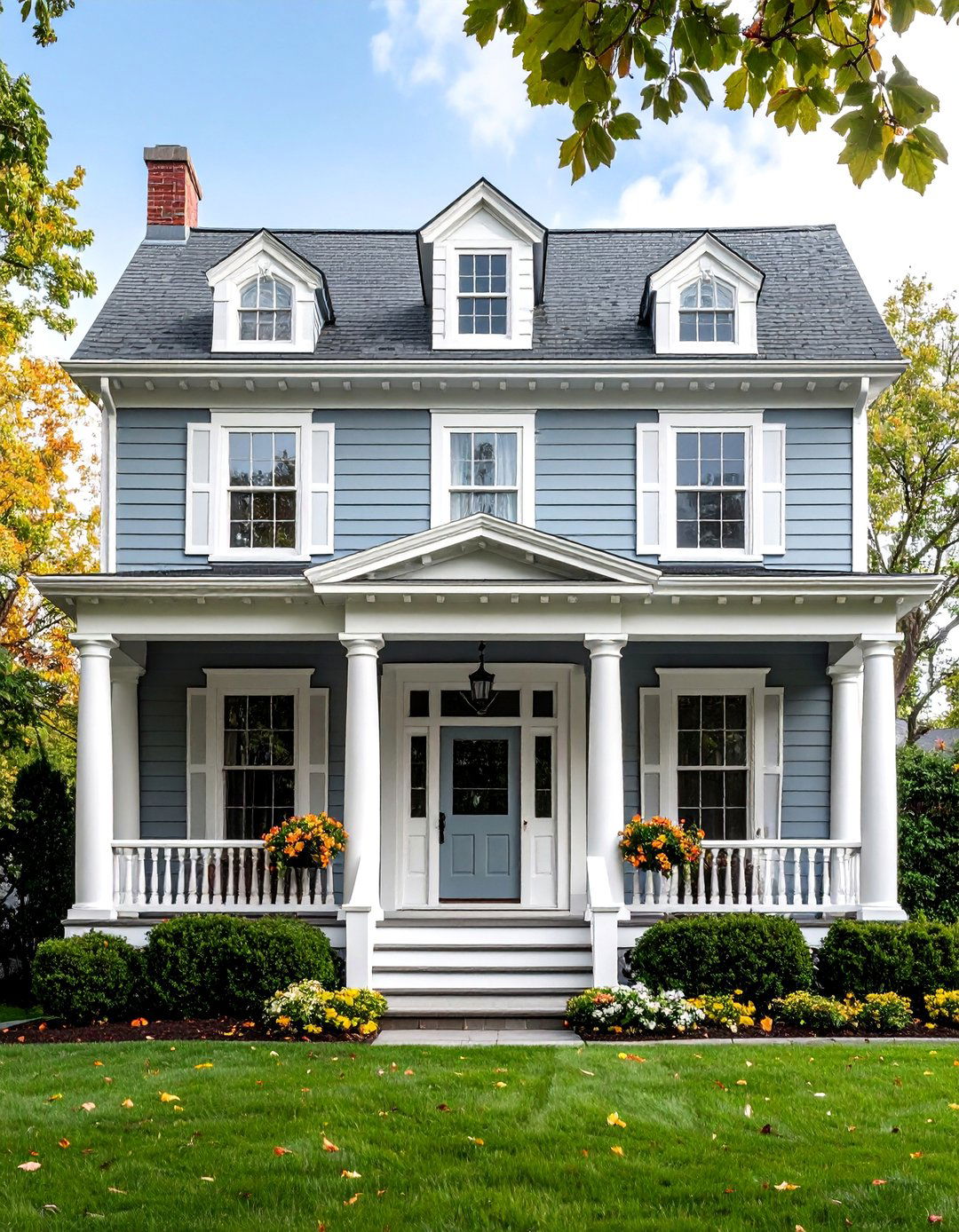 Classic Light Gray with Crisp White Trim - 25 Gray Exterior House Paint Ideas