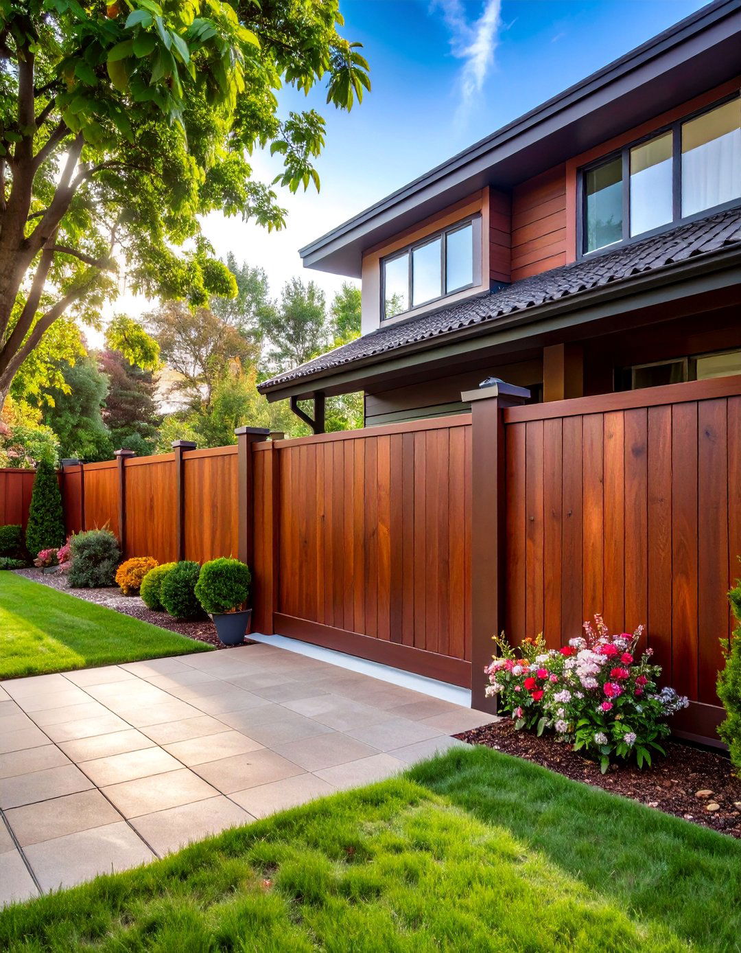 Classic Mahogany Vinyl Fence for Luxury Design - 25 Vinyl Fence Colors