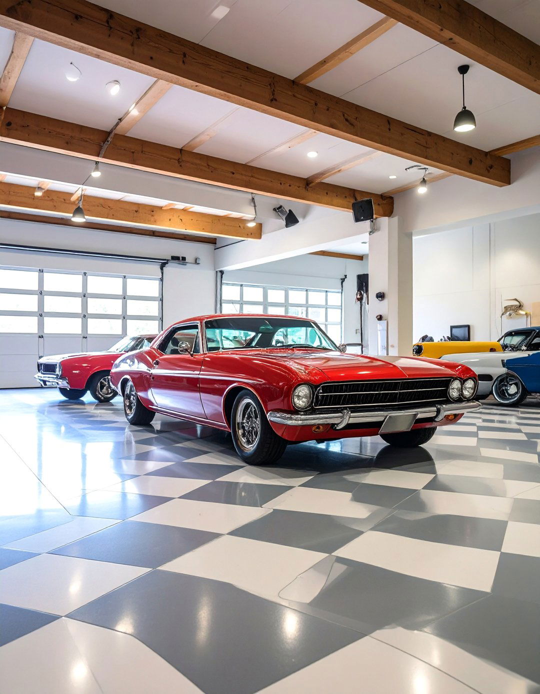 Classic Muscle Car Showroom Garage Door Mural - 25 Garage Door Murals