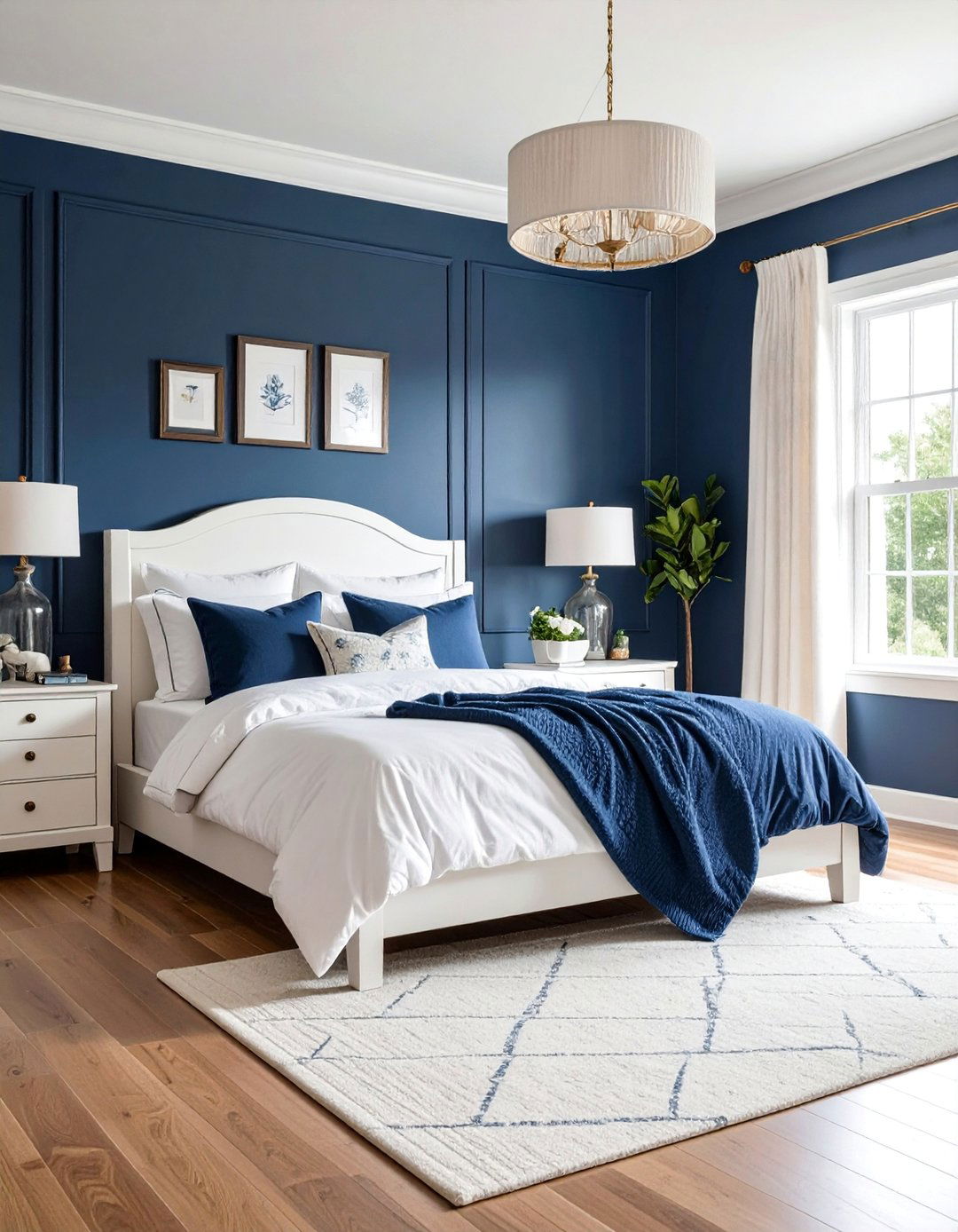 Classic Navy Blue Boys Bedroom with White Accents - 25 Boys Room Paint Ideas