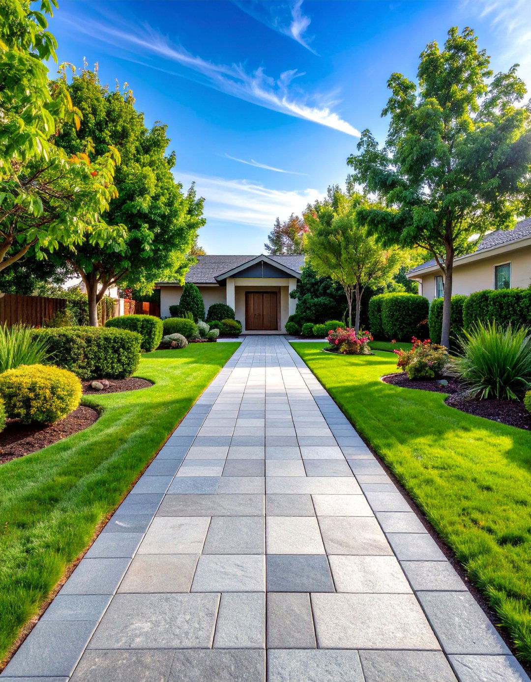 Classic Rectangular Granite Paver Walkway - 25 Granite Walkway Ideas