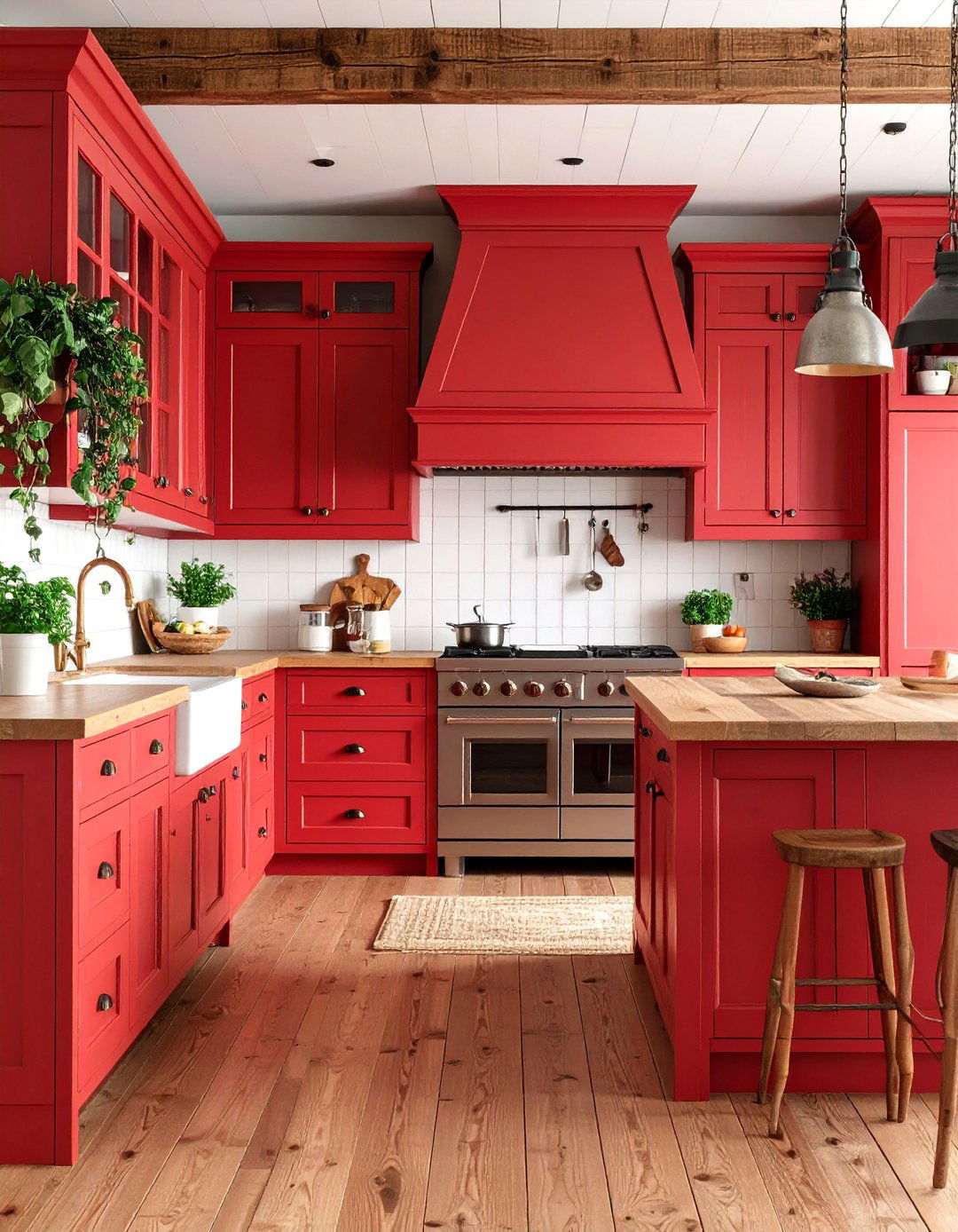 Classic Red Country Kitchen - 25 Red Kitchens