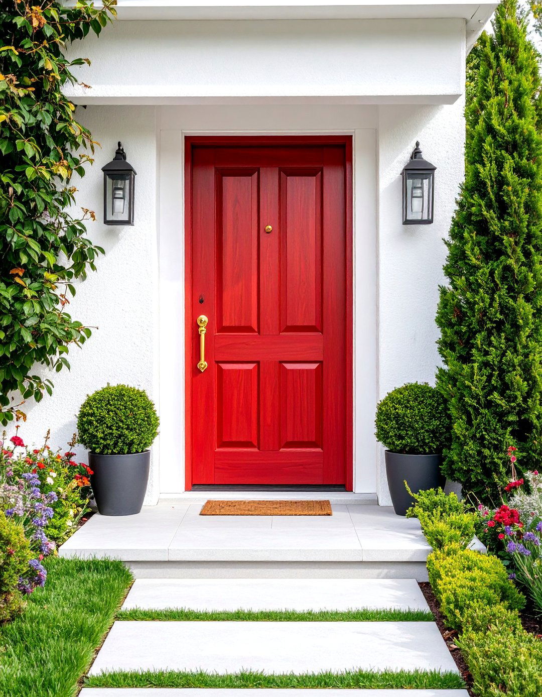 Classic Red Front Door - 25 Mid Century Front Door Colors