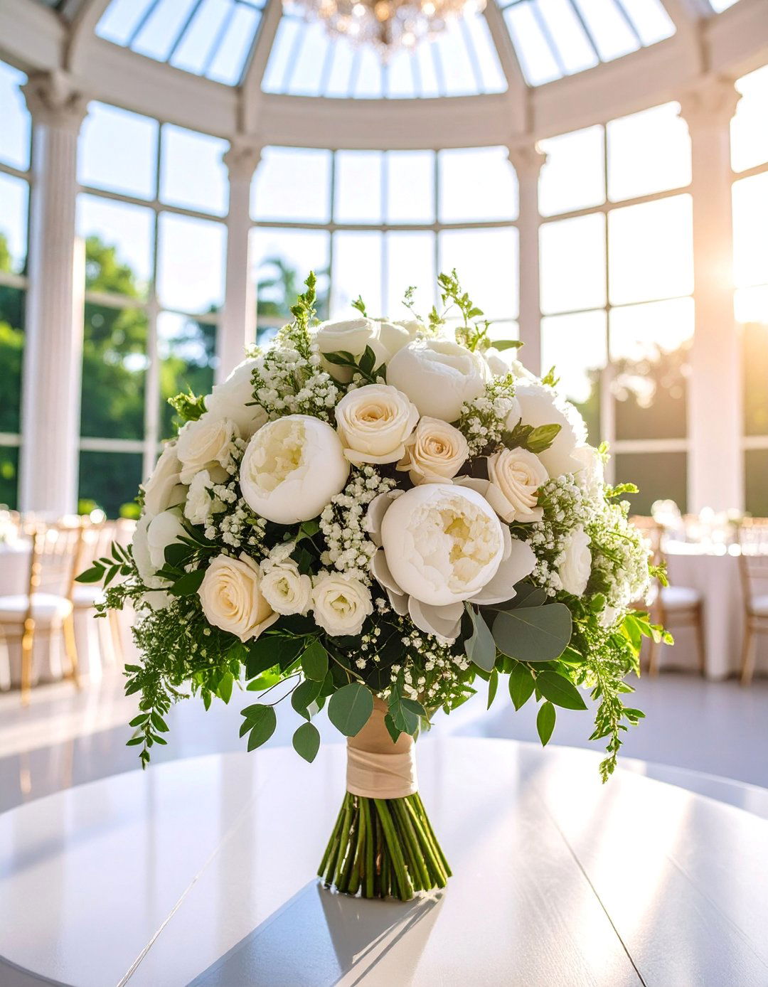 Classic Round White Peony Perfection Bouquet - 25 Wedding Bouquet Ideas