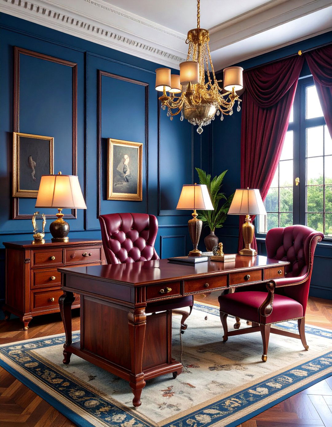 Classic Sophisticated Study with Elegant Details - 25 Home Office Background Ideas
