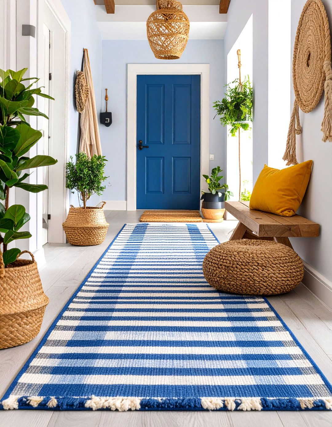 Classic Striped Coastal Runner - 25 Entryway Rug Ideas