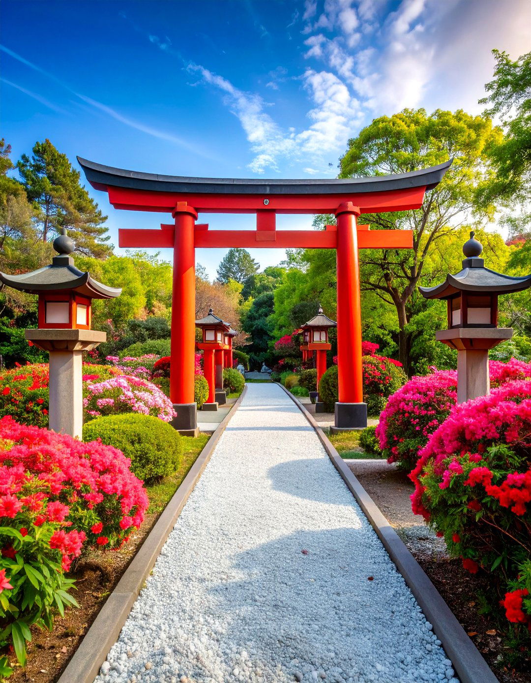 Classic Torii Entrance Gate - 25 Japanese Garden Gate Design Ideas