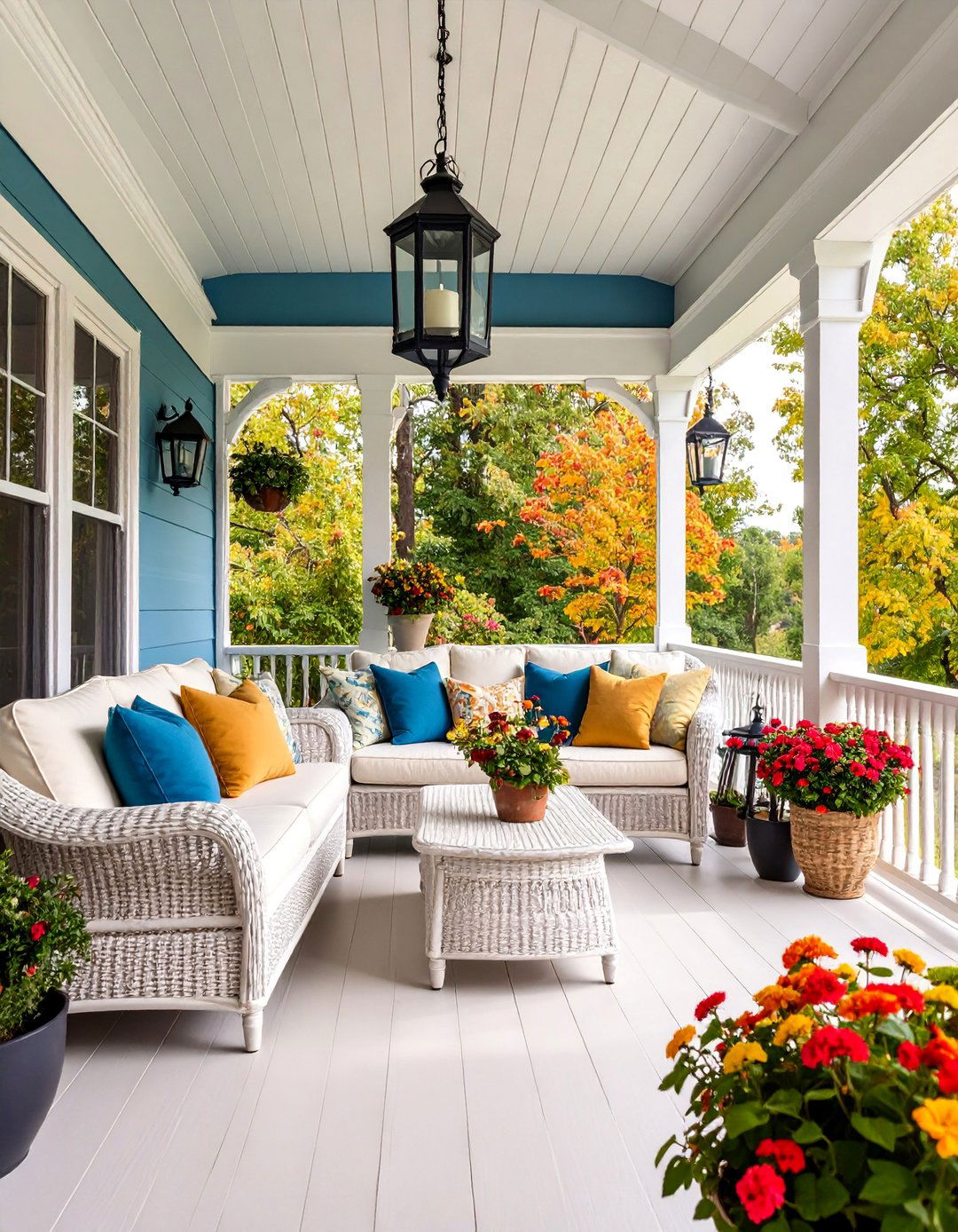 Classic Traditional Screened Porch with Wicker Furniture - 25 Screened-in Porch Ideas