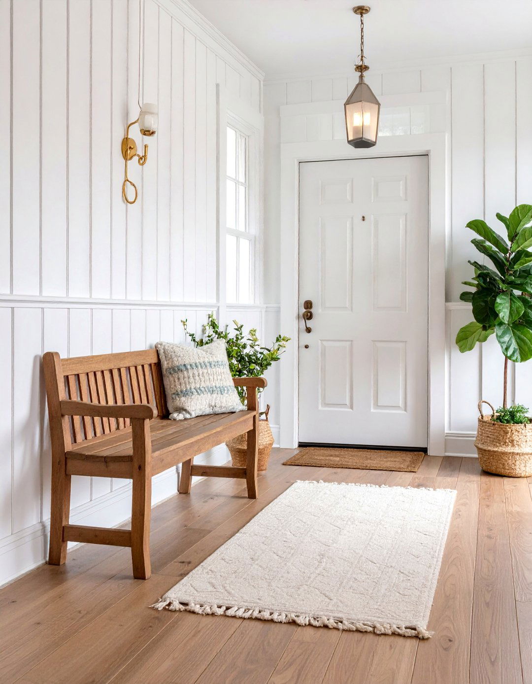 Classic White Board and Batten Wainscoting Entryway - 25 Wainscoting Entryway Ideas